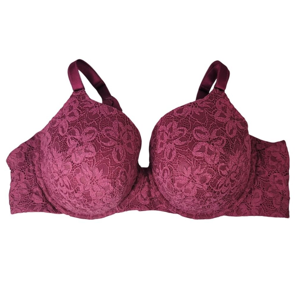 Torrid Curve 360 Back Smoothing Ballet Back Bra Purple 46C Underwire Adj Lace